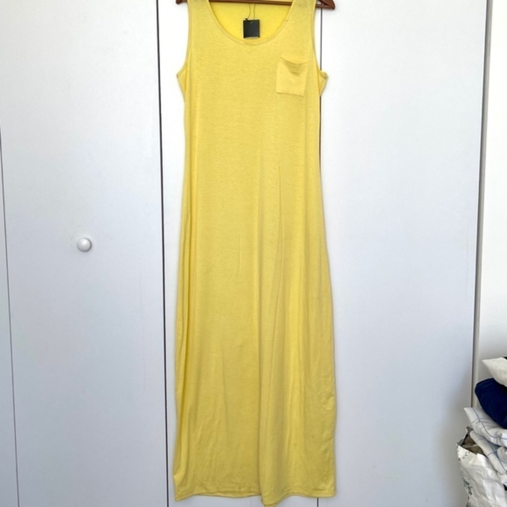 Dress long T-shirt sleeveless L Women Only‎ NWT yellow